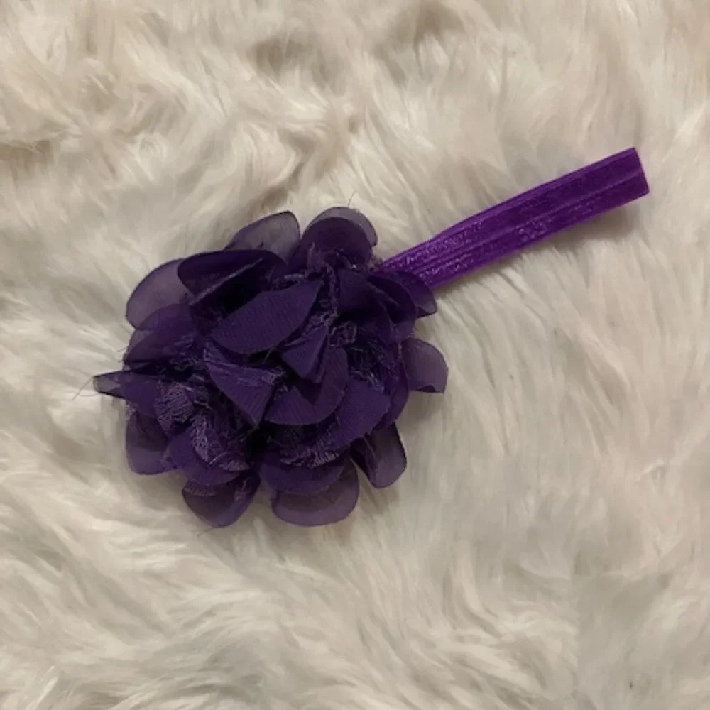 Bundle of (3) 4" Chiffon & Lace 4" Flower on FOE Headband HB8255 Handmade NWT - Picture 2 of 4